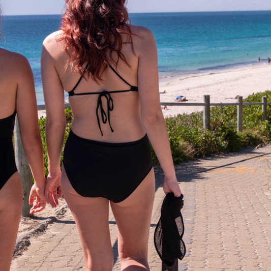 The Akira Ruched High Waist Bikini Bottom - Period Proof